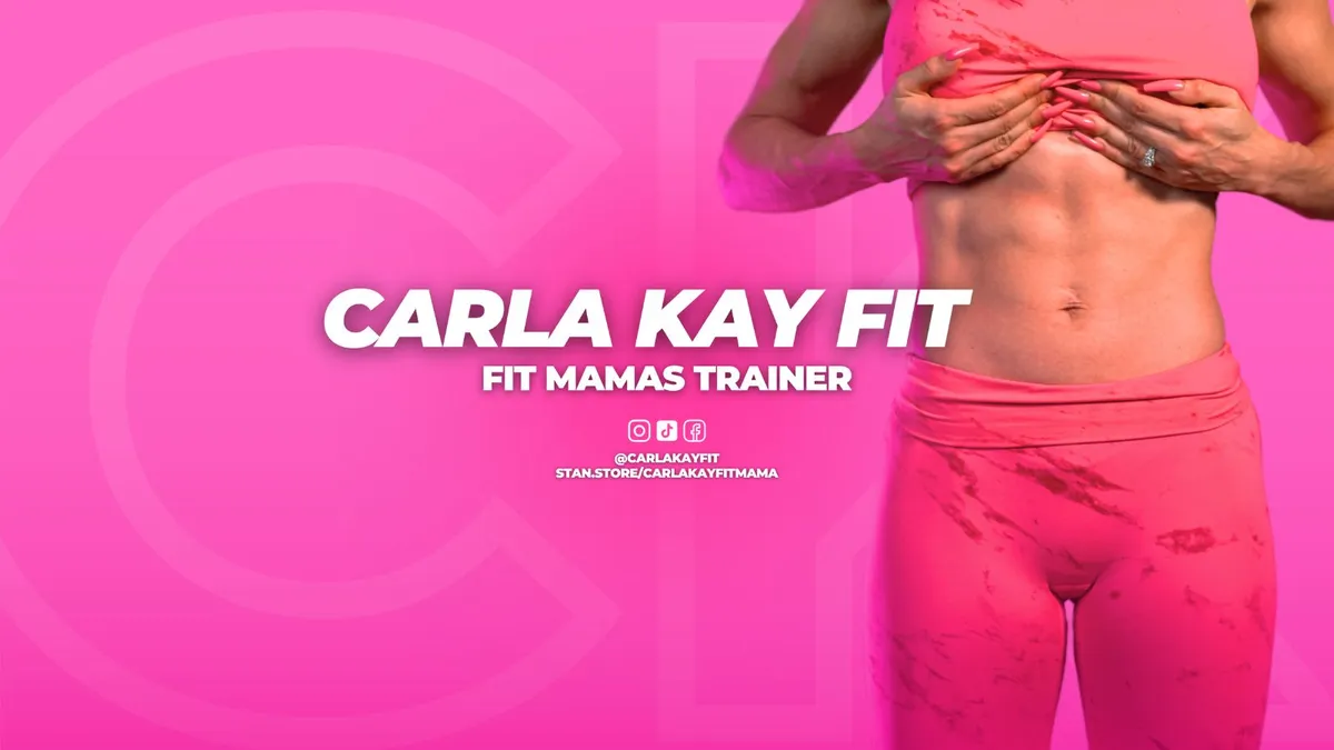 Bannière rose Carla Kay Fit, Fit Mamas Trainer